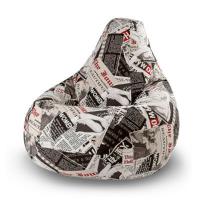 Кресло мешок Жаккард Газета-2 (размер XXXL) Папа Пуф заказать в интернет магазине Папа Пуф с доставкой