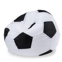 Кресло мяч Оксфорд Бело черный XL (90х90х90 см) Папа Пуф