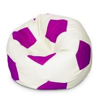 Чехол для кресла мяча Фиолетово белый Экокожа размер XL Папа Пуф