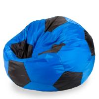 Кресло мяч Оксфорд Сине черный XL (90х90х90 см) Папа Пуф