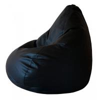 Чехол для кресла мешка Черный Экокожа размер XL Папа Пуф