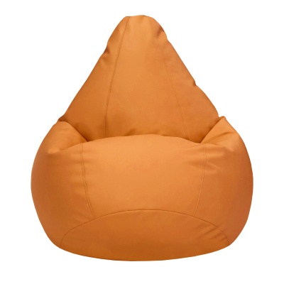 Кресло мешок Экокожа Оранжевый L (размер 75х75х100 см) Папа Пуф заказать в интернет магазине Папа Пуф с доставкой