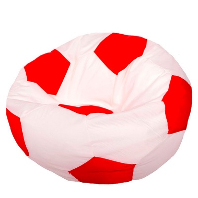 Кресло мяч детский Оксфорд Бело красный Папа Пуф купить в магазине Папа Пуф недорого